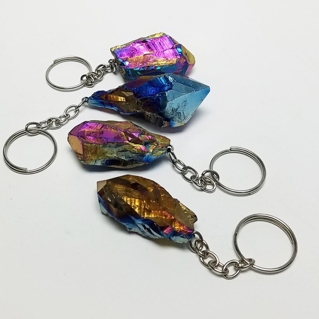 Aura Amethyst (Rainbow) Point Keychains Pikes Peak Rock Shop