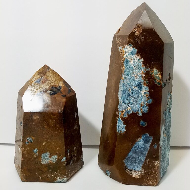 Yellow Jasper with Raw Blue Apatite Point