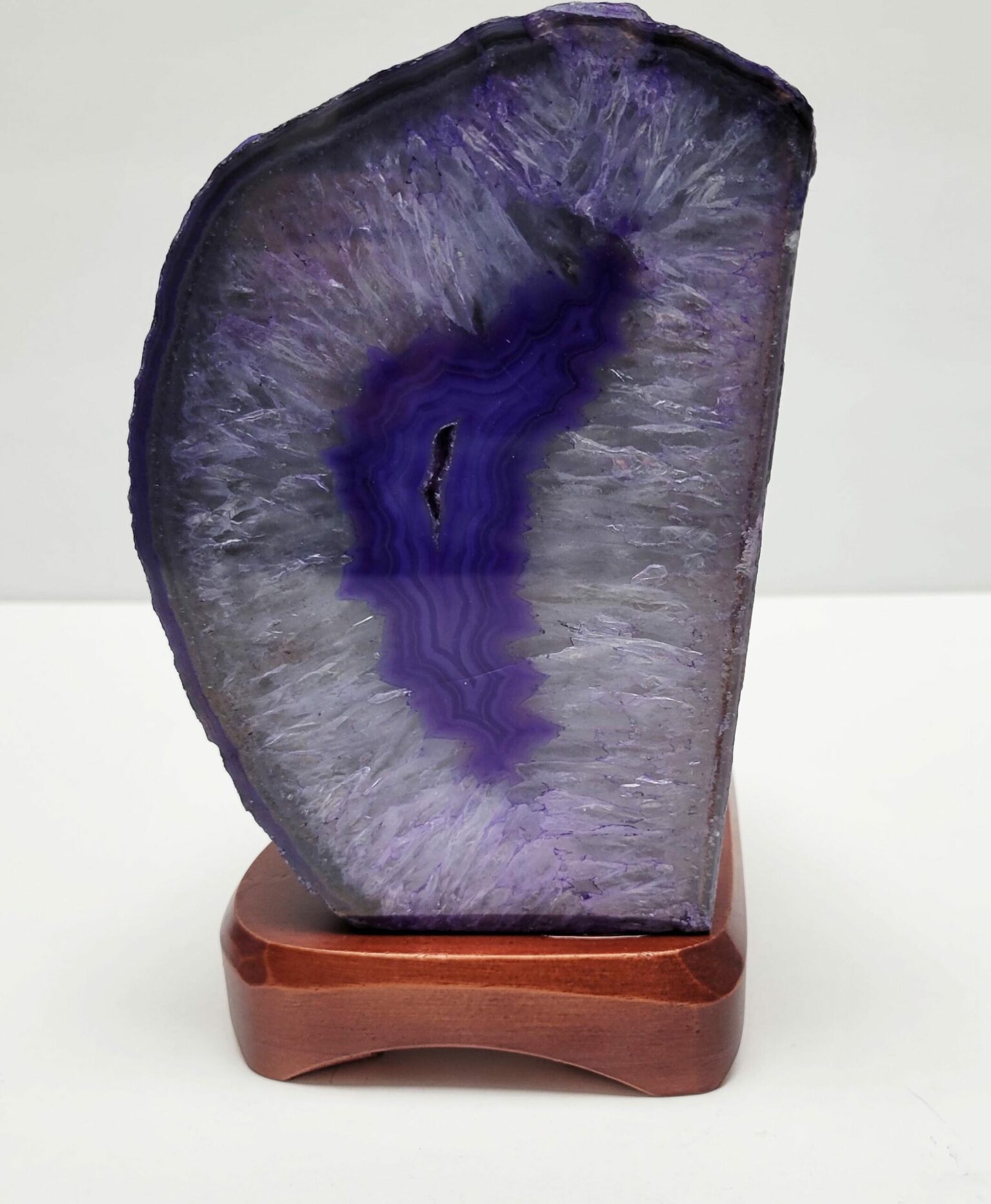 Agate Lamp on Wood Base - Image 3