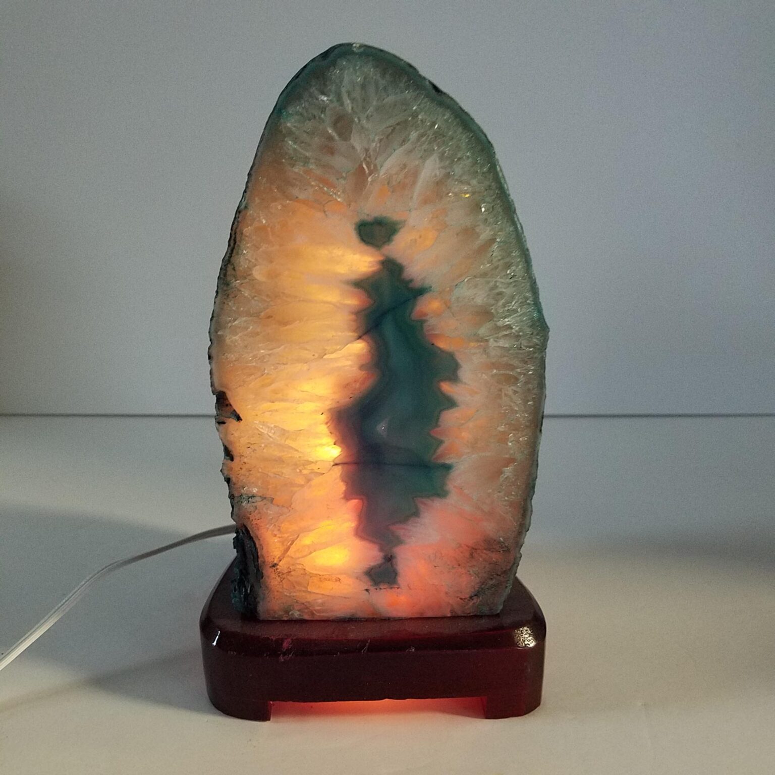 Agate Lamp on Wood Base - Image 2