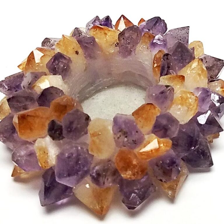 Amethyst & Citrine Point Candleholder