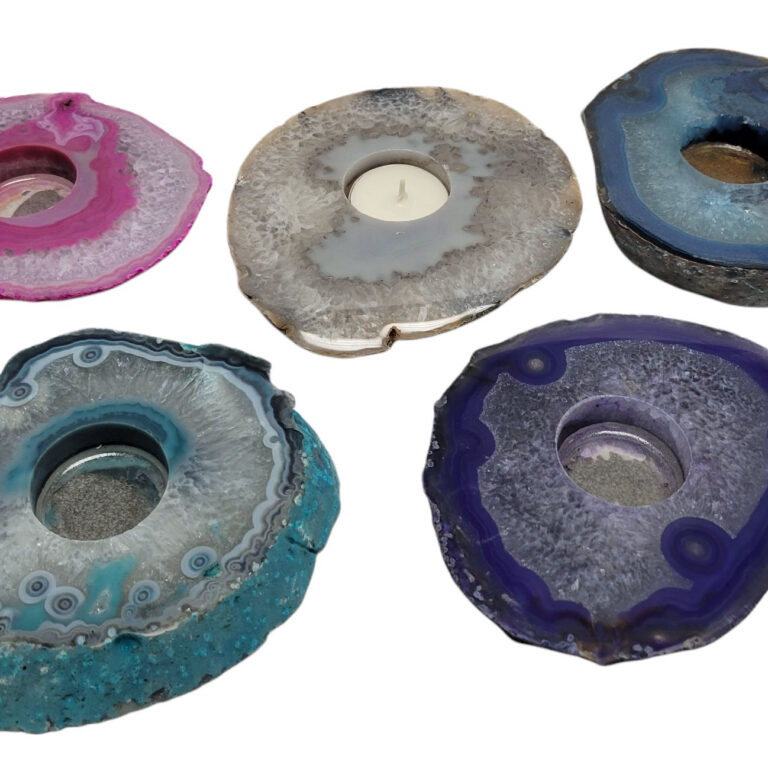 Agate Slab Candleholders