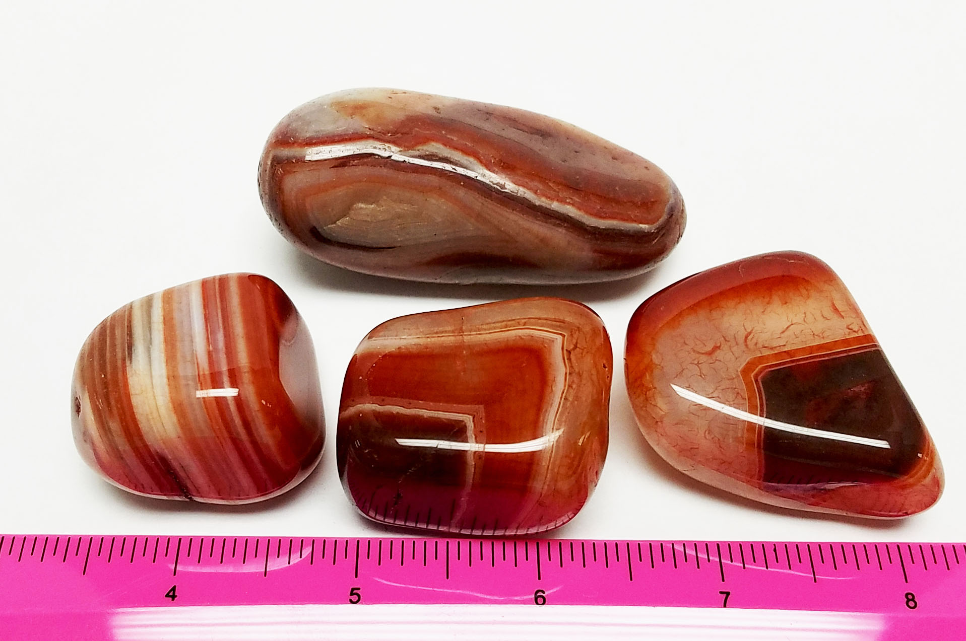 Polished Red Banded Agate Pebbles