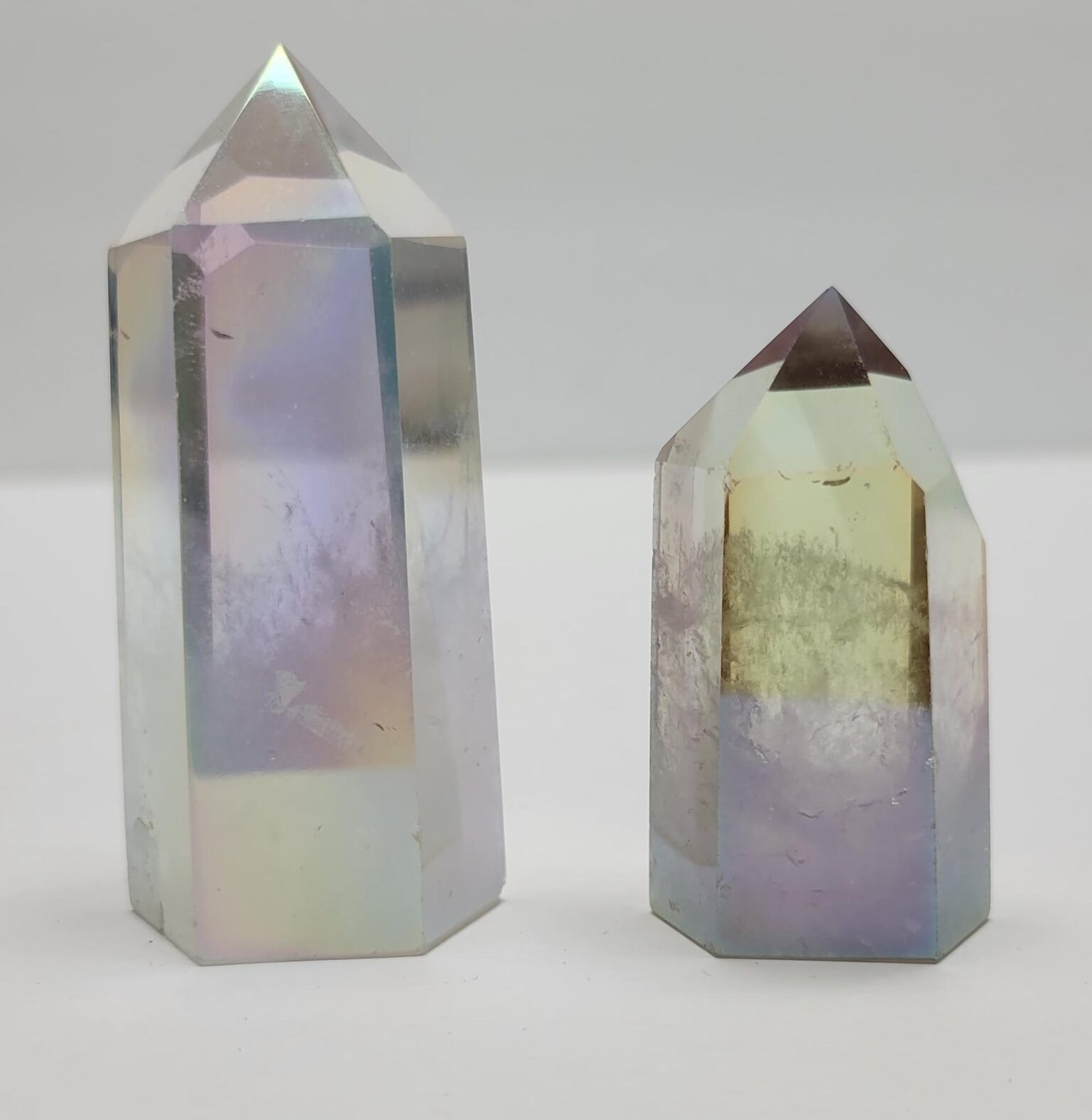 Polished Angel Aura Quartz Points