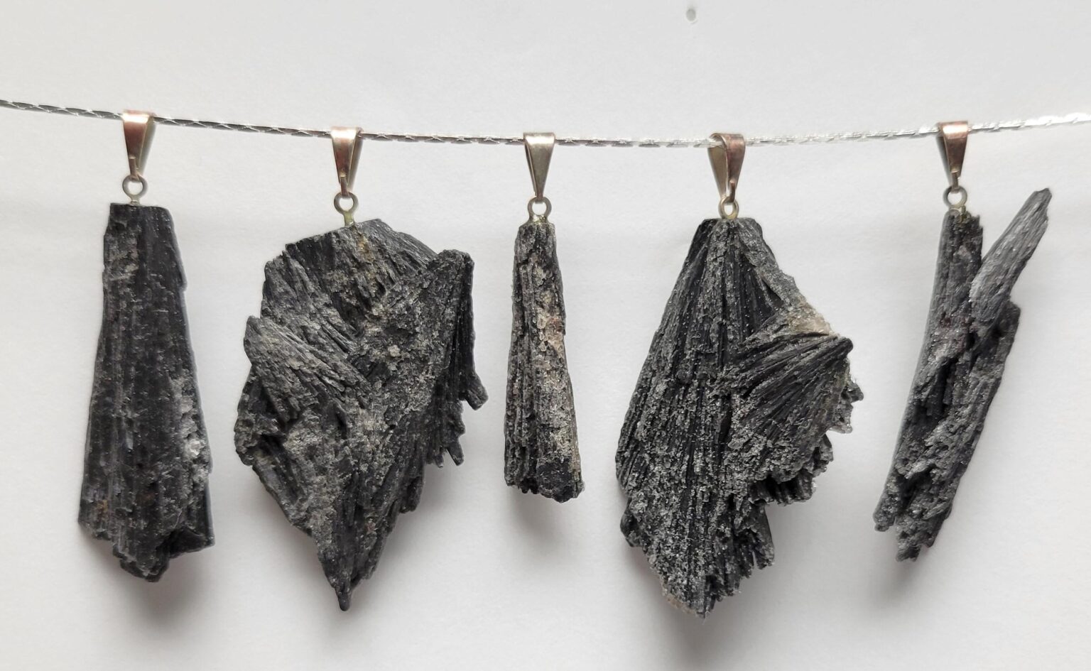 Rough Black Kyanite Pendant