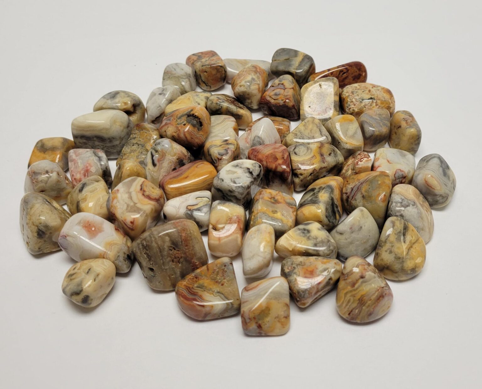 Yellow Crazy Lace Tumbled Stone