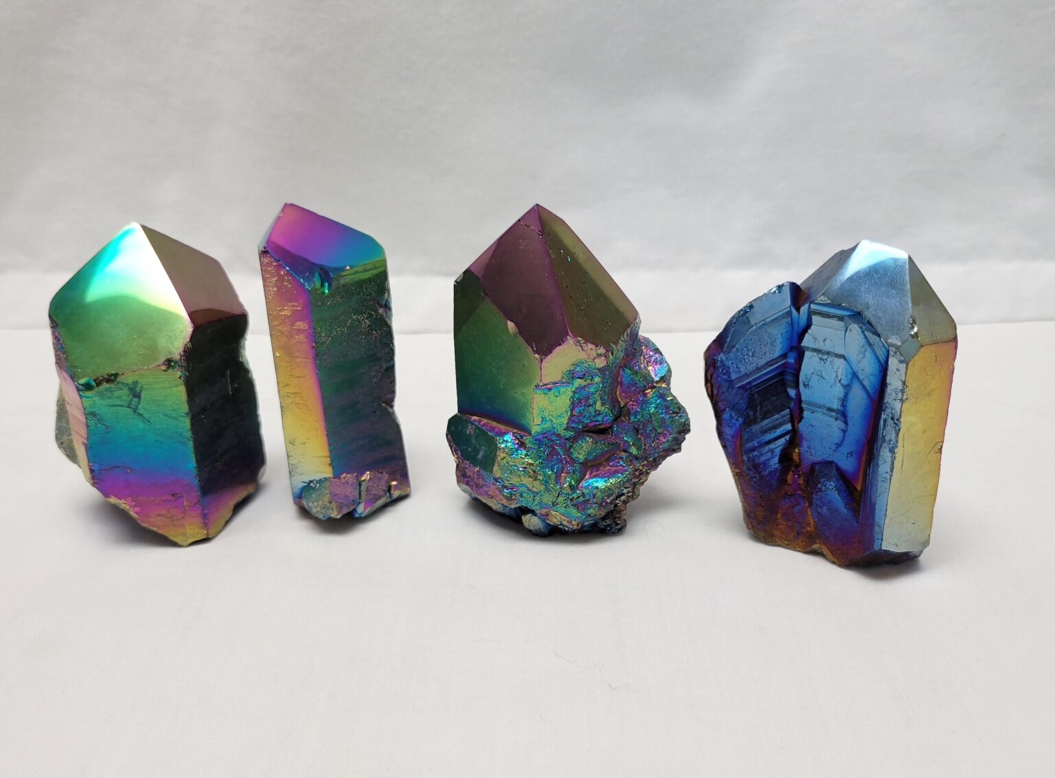 Semi Polished Aura Rainbow Quartz Point
