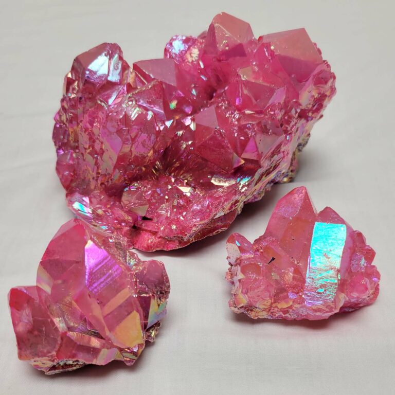 Pink Aura Quartz Clusters