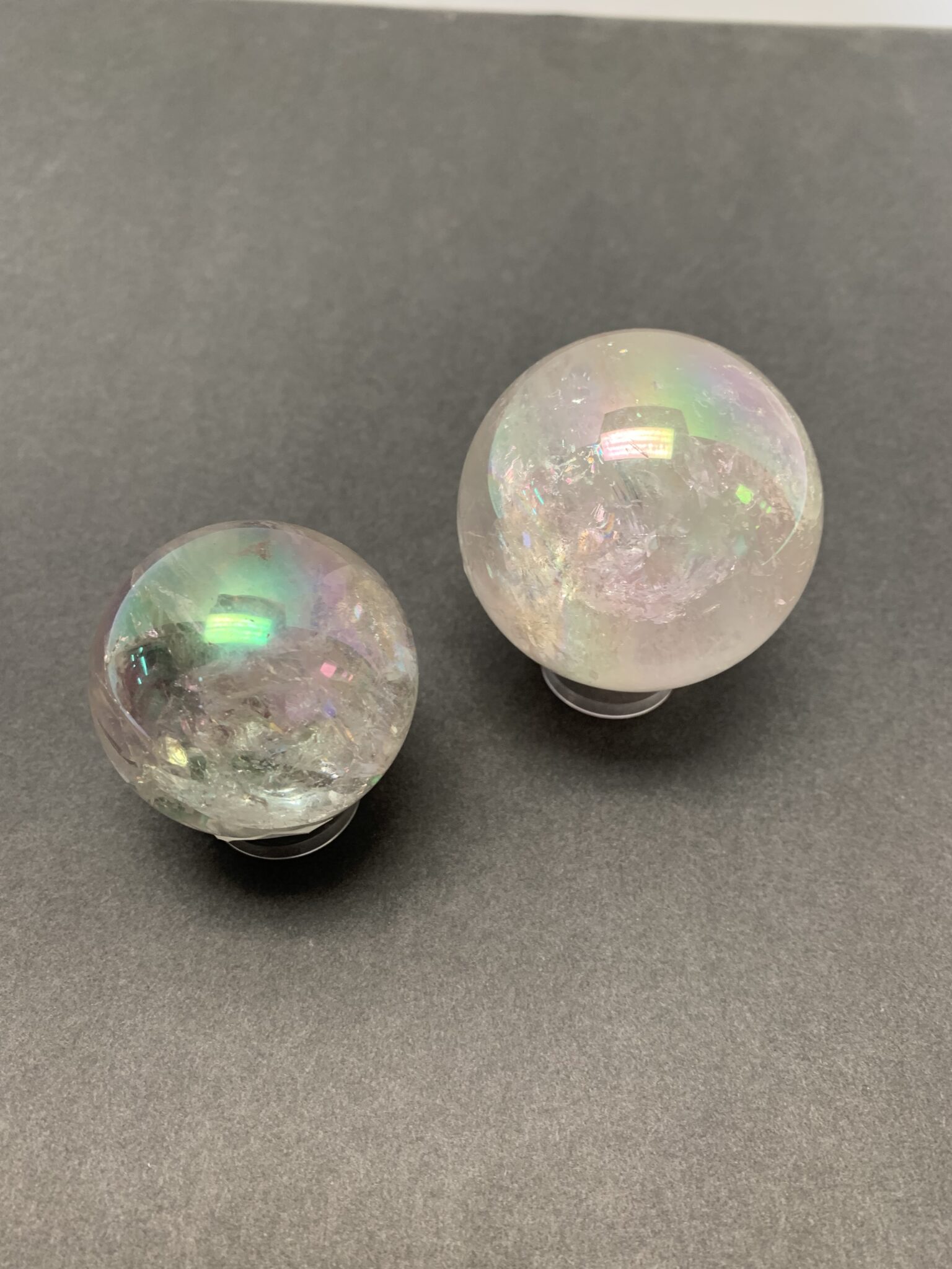 Polished Angel Aura Quartz Sphere