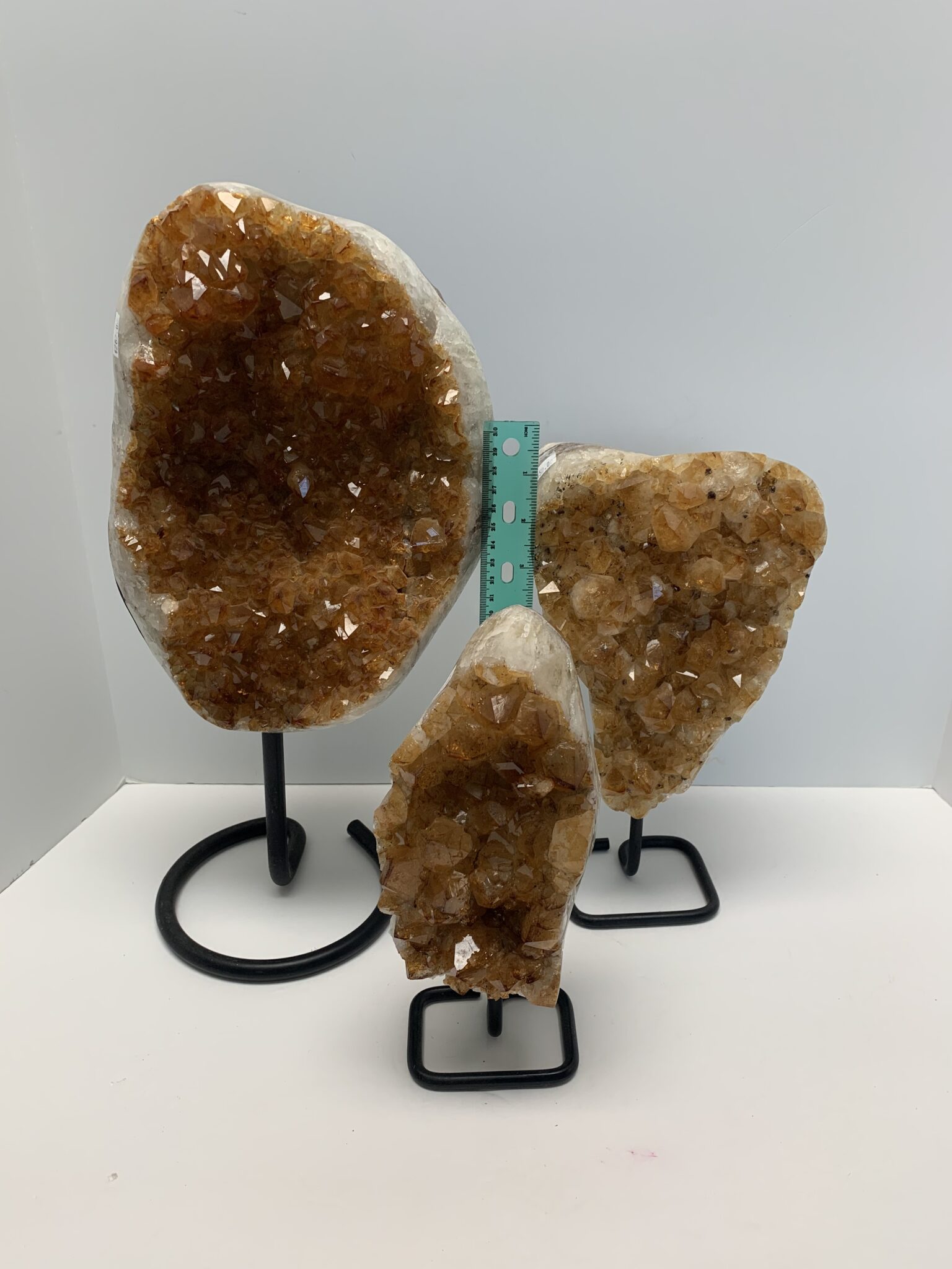 Polished Citrine on Metal Stand