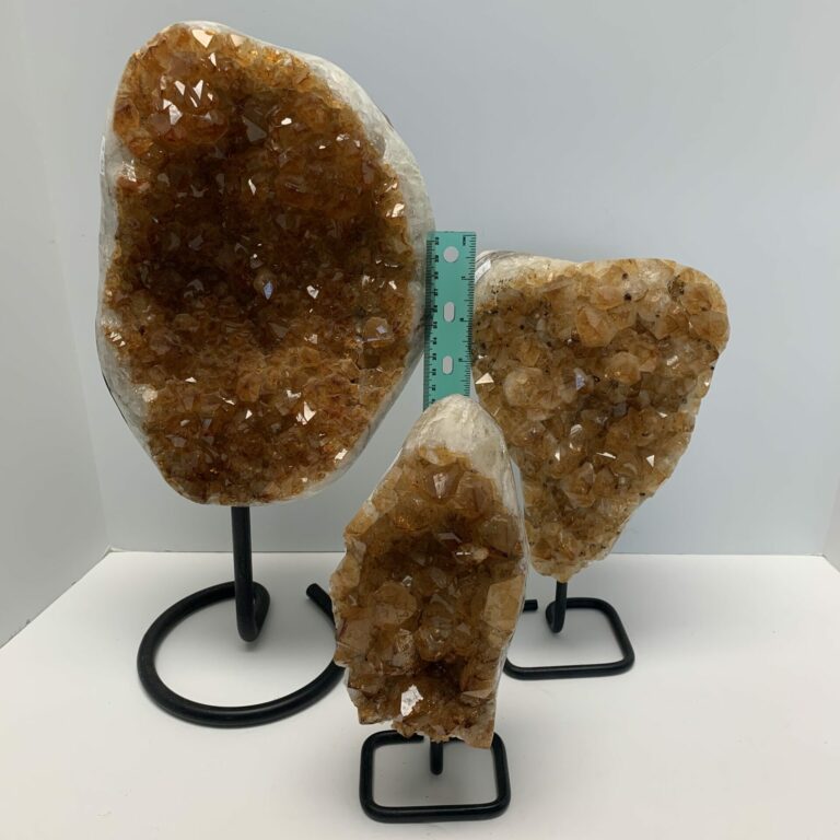 Polished Citrine on Metal Stand