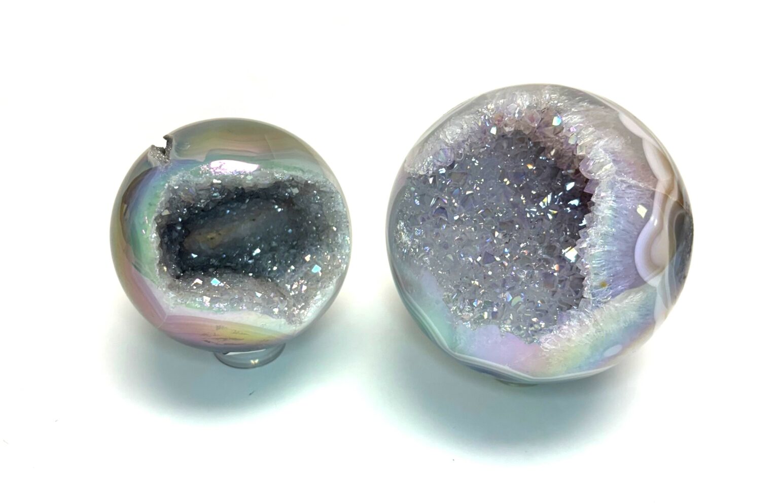Angel Aura Amethyst Geode Spheres