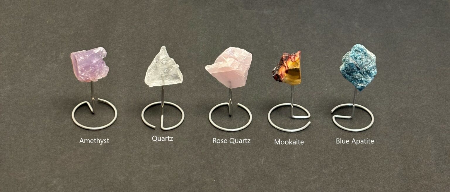 Mini Rough Mineral on Metal Stand