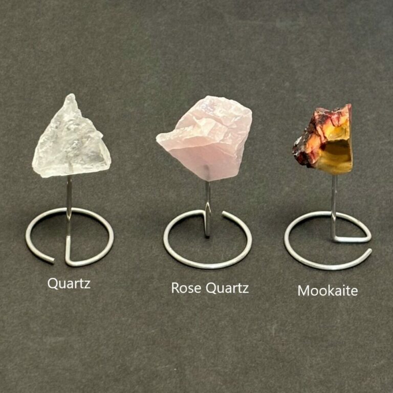Mini Rough Mineral on Metal Stand