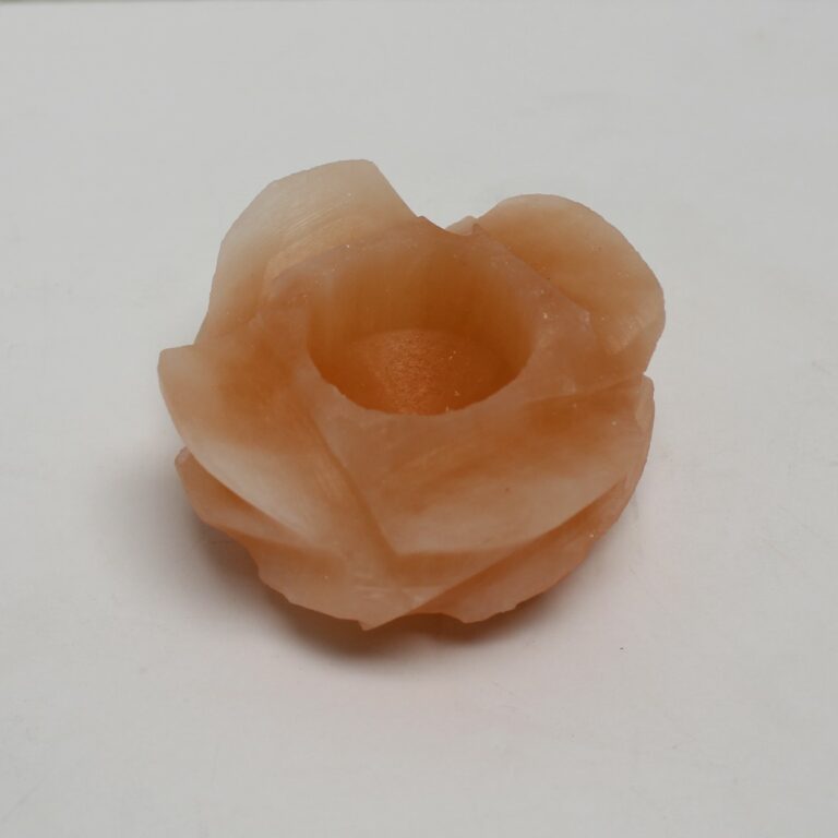 Orange Selenite Flower Candleholder