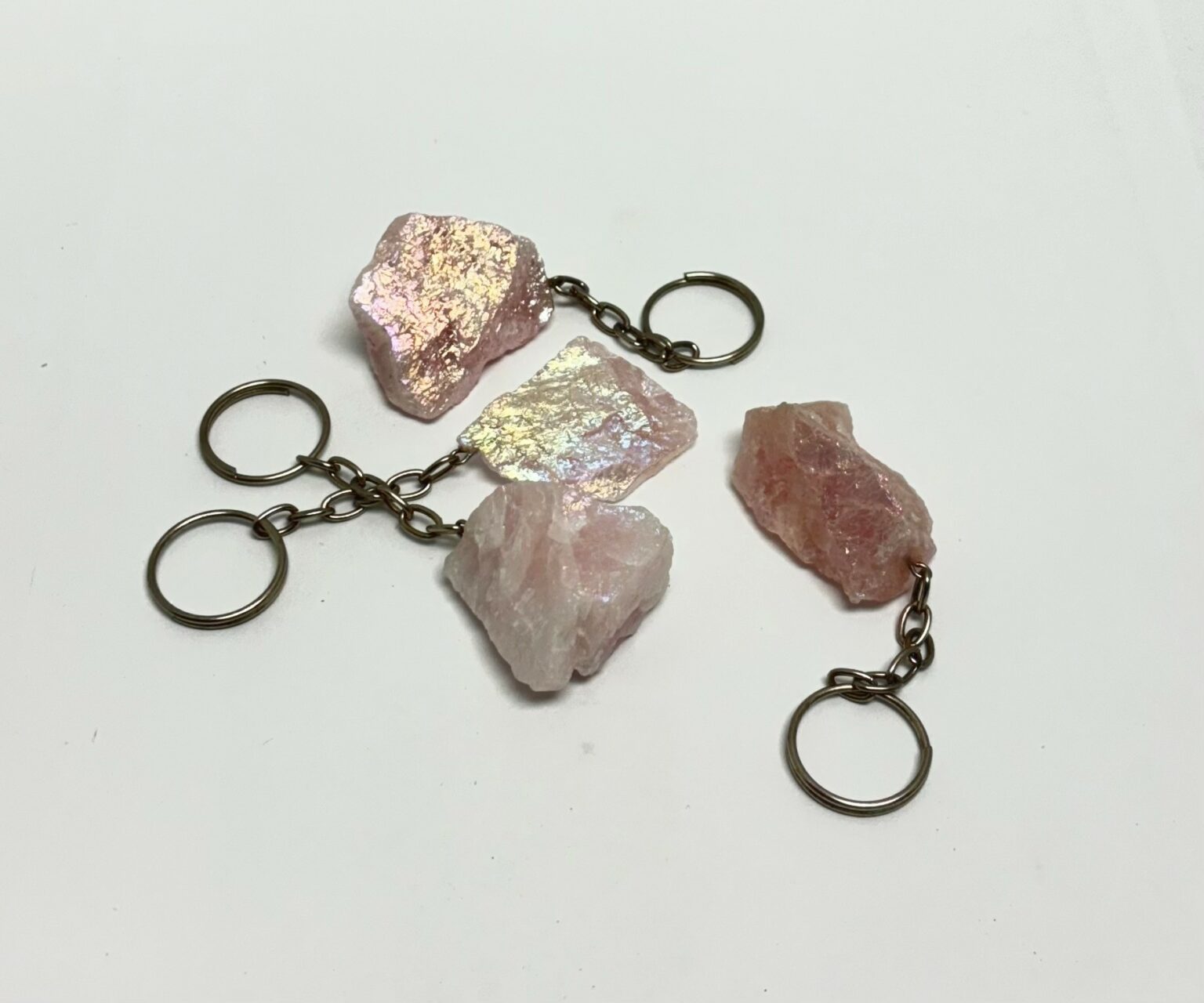 Angel Aura Rose Quartz Keychains