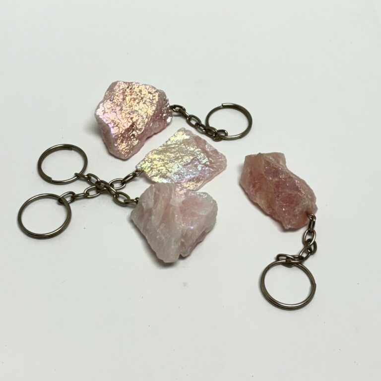 Angel Aura Rose Quartz Keychains