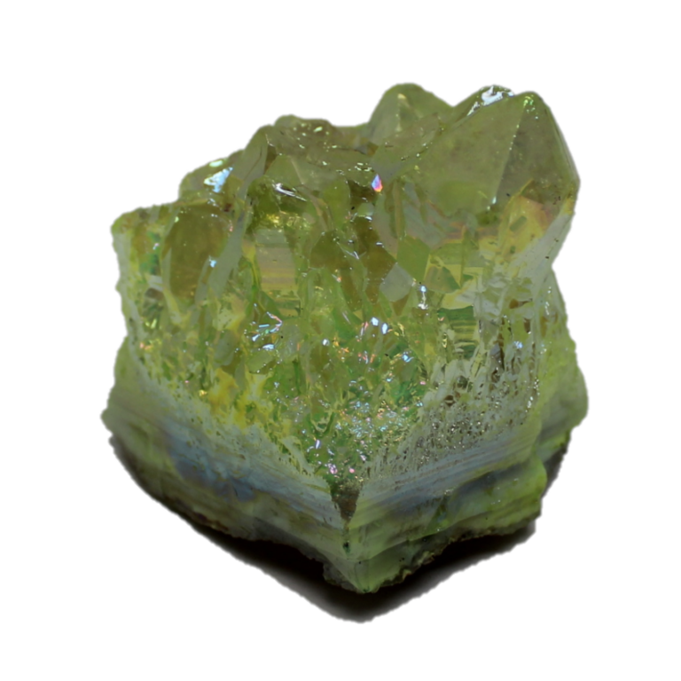 Lime Aura Quartz Clusters