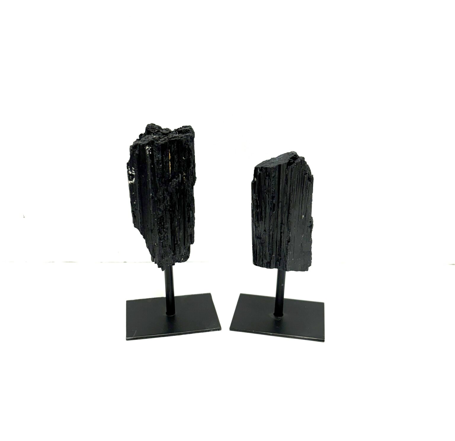 Black Tourmaline on Metal Stand