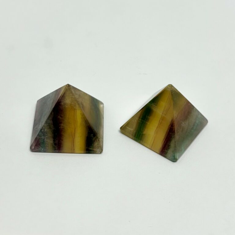 Yellow Striped Fluorite Pyramid