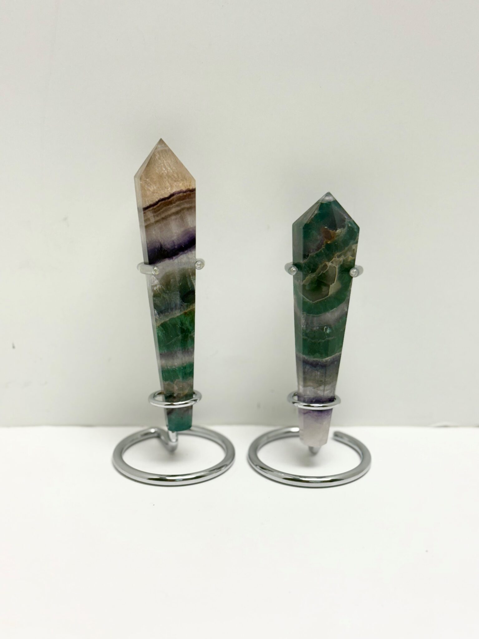 Rainbow Fluorite Metal Stand